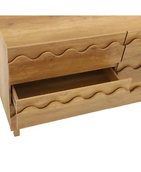 Streamdale Furniture 60" 6-Drawer Wave Front Dresser and Tv Stand