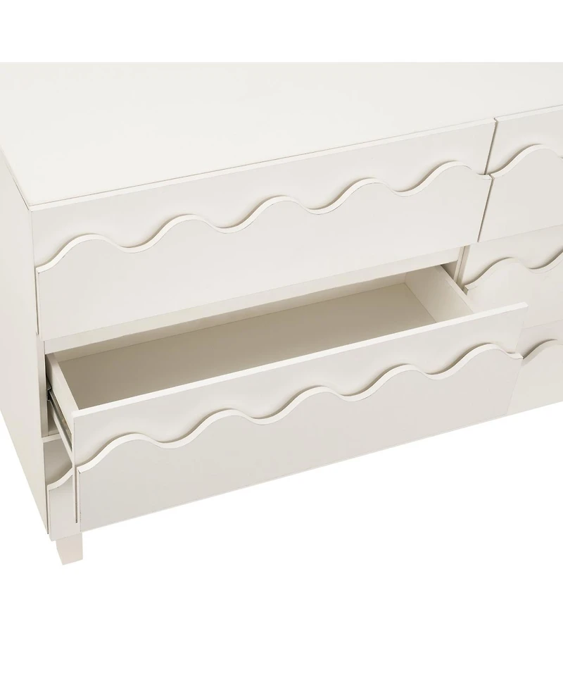Streamdale Furniture 60" 6-Drawer Wave Front Dresser and Tv Stand