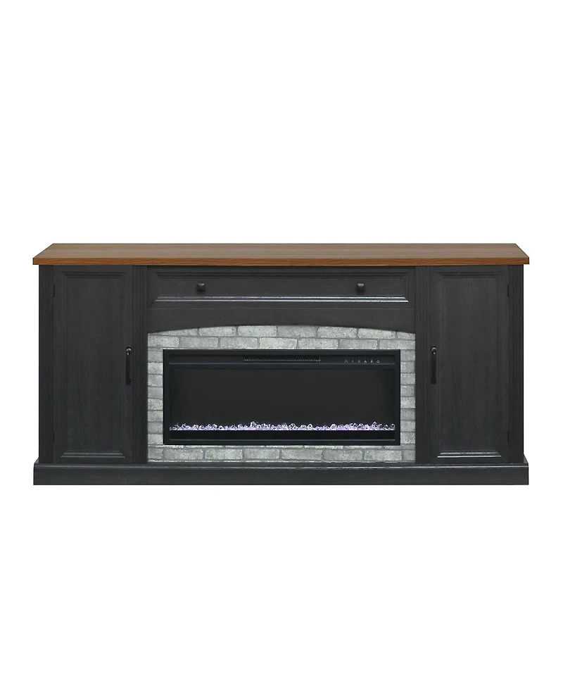 Streamdale Furniture Farmhouse Electric Fireplace Tv Stand for TVs up to 70", Walnut