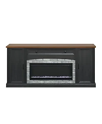 Streamdale Furniture Farmhouse Electric Fireplace Tv Stand for TVs up to 70", Walnut