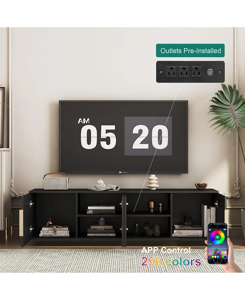 Streamdale Furniture 68" Modern Led Tv Stand for 55-65 Inch TVs