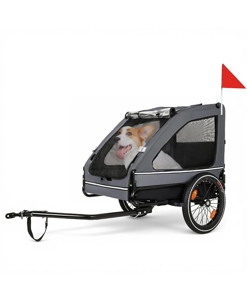 Streamdale Furniture Pet Bike Trailer for Small and Medium Dogs, Foldable with Quick Release Wheels