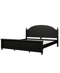 Streamdale Furniture King size Wooden Bed Frame with Arched Headboard and Classic Design