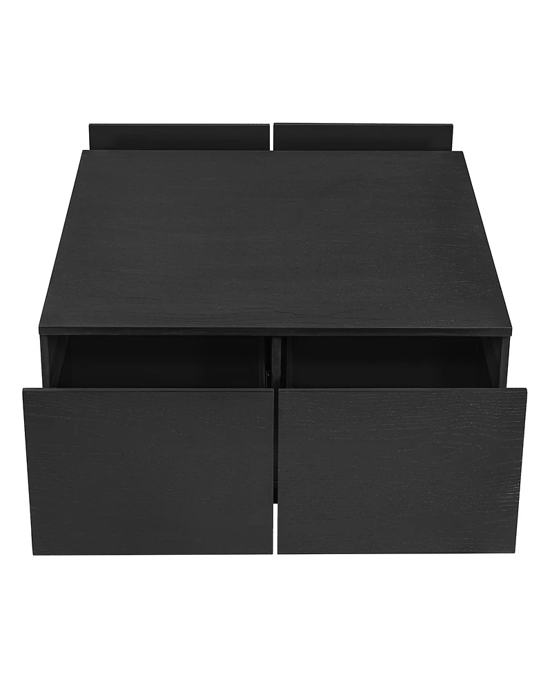 Streamdale Furniture 33.25" Square Coffee Table with 4 Drawers