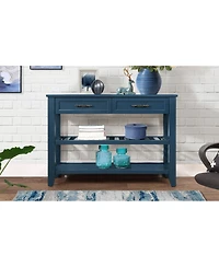 Streamdale Furniture Mid-Century 42" Solid Wood Console Sofa Table with 2 Drawers
