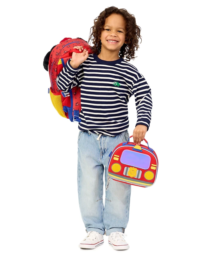 Biz & Bean Toddler Boys' Fireman Preschool Backpack and Lunch Bag, 2-Piece Set