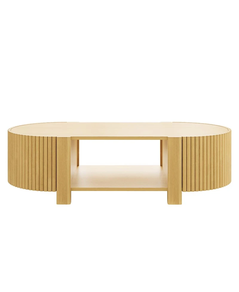 Streamdale Furniture 3-Piece Solid Rubberwood Coffee and Side Table Set