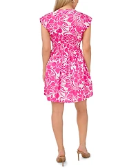Msk Petite V-Neck Cap-Sleeve Dress