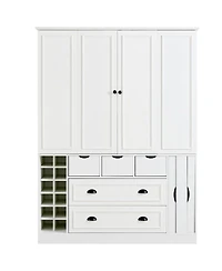 Streamdale Furniture Farmhouse 71''H Large Kitchen Pantry with Power Outlet and 4 Foldable Doors