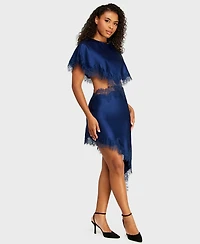 Alex & Sophia Women's Short-Sleeve Satin Dress