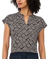 Vince Camuto Women's Printed Short-Sleeve Top