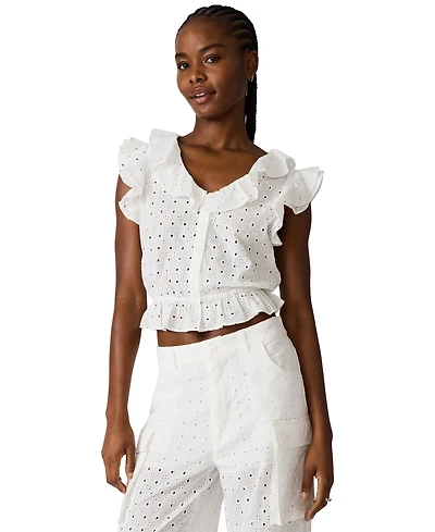 Steve Madden Women's Mayra Ruffled V-Neck Top