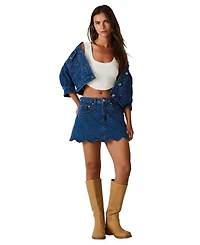 Steve Madden Women's Delilah Eyelet Non-Stretch Skort