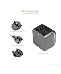 StarTech.com StarTech 17W/3.4A Dual-Port Usb International Travel Wall Charger