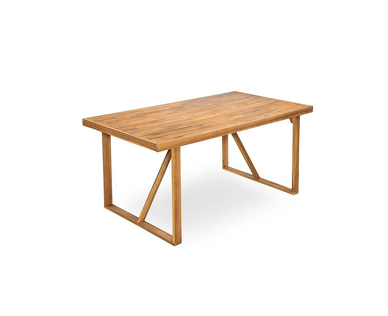 sumyeg 67-Inch Acacia Wood Outdoor Dining Table for Patio and Garden Gatherings