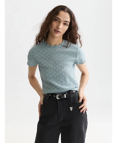 Scotch and Soda Women's Open Structure Slim-Fit T-Shirt