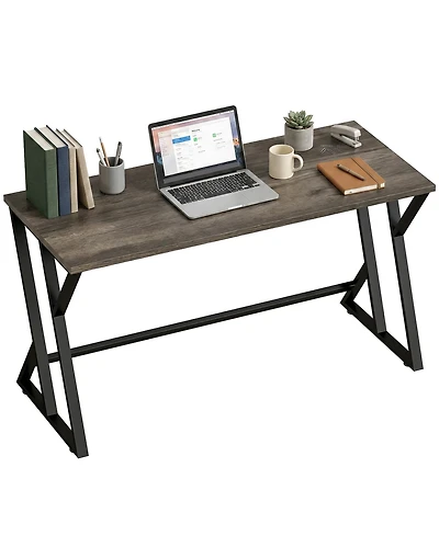 Homcom 55 Inch Computer Desk, Industrial Writing Desk with Z-Shaped Leg