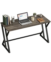 Homcom 55 Inch Computer Desk, Industrial Writing Desk with Z-Shaped Leg