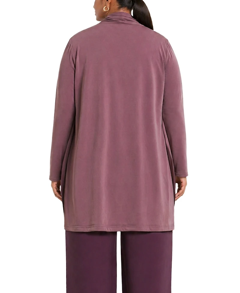 Coin 1804 Plus Draped Flyaway Cardigan Sweater