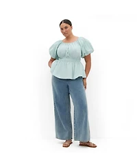City Chic Women's Lilli Puff Sleeve Top