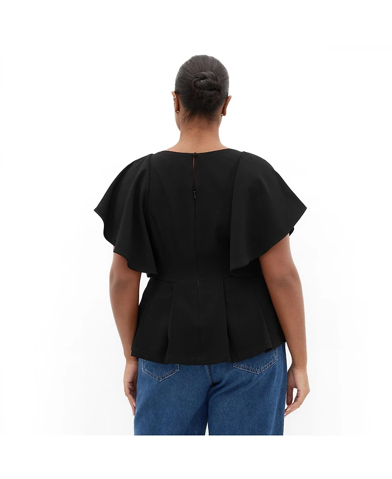 City Chic Plus Cinched Peplum Top