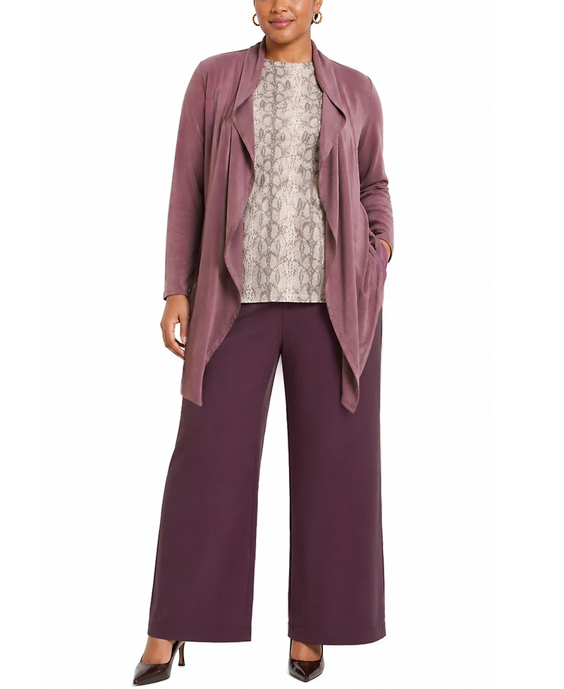 Coin 1804 Plus Python Mesh Long-Sleeve Top