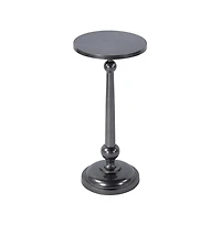 Butler Specialty Sterling 10 in. W Round All Metal Pedestal Base End Table