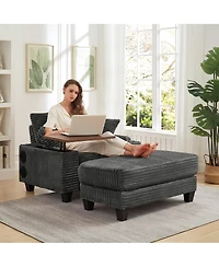 Streamdale Furniture Faux Leather Chesterfield Sofa with Nailhead Trim and 2 Pillows