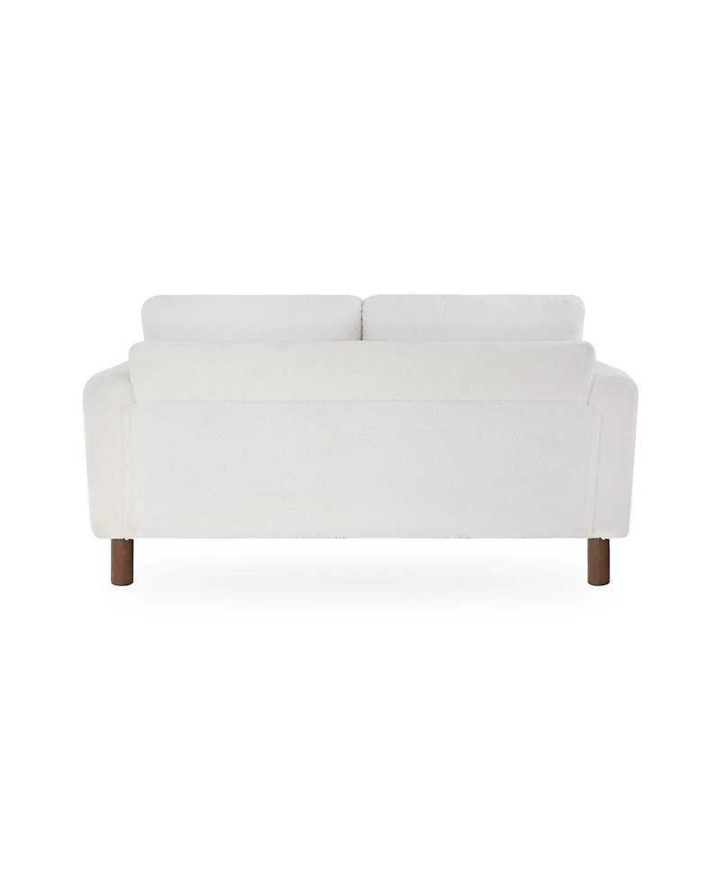 Streamdale Furniture Faux Leather Chesterfield Sofa with Nailhead Trim and 2 Pillows