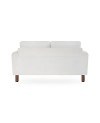 Streamdale Furniture Faux Leather Chesterfield Sofa with Nailhead Trim and 2 Pillows