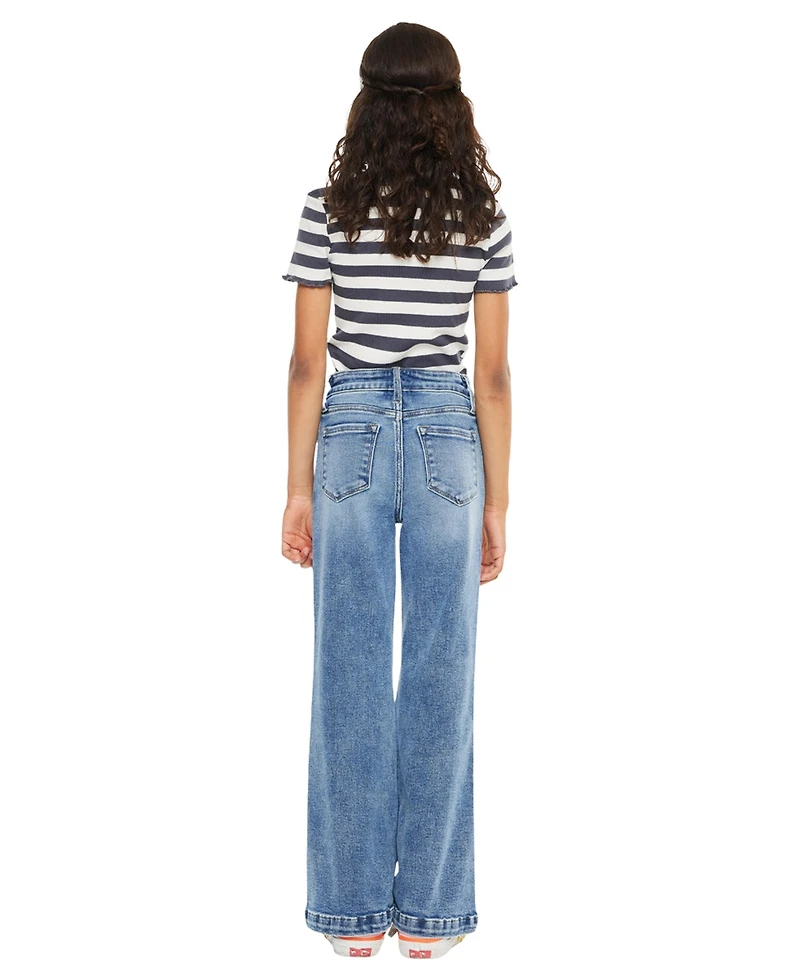 KanCan Big Girls Glen High Rise Wide Flare Jeans