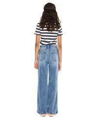 KanCan Big Girls Glen High Rise Wide Flare Jeans