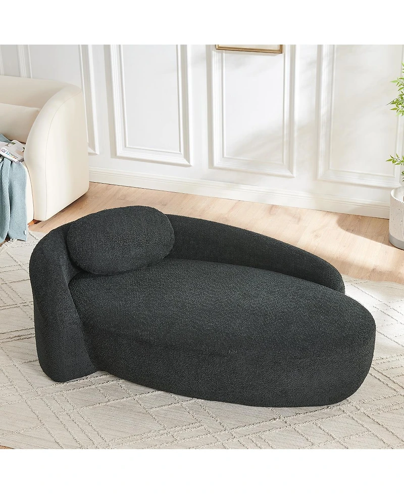 Streamdale Furniture Modern Oval Single Lazy Sofa Chair with Pillow