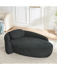 Streamdale Furniture Modern Oval Single Lazy Sofa Chair with Pillow