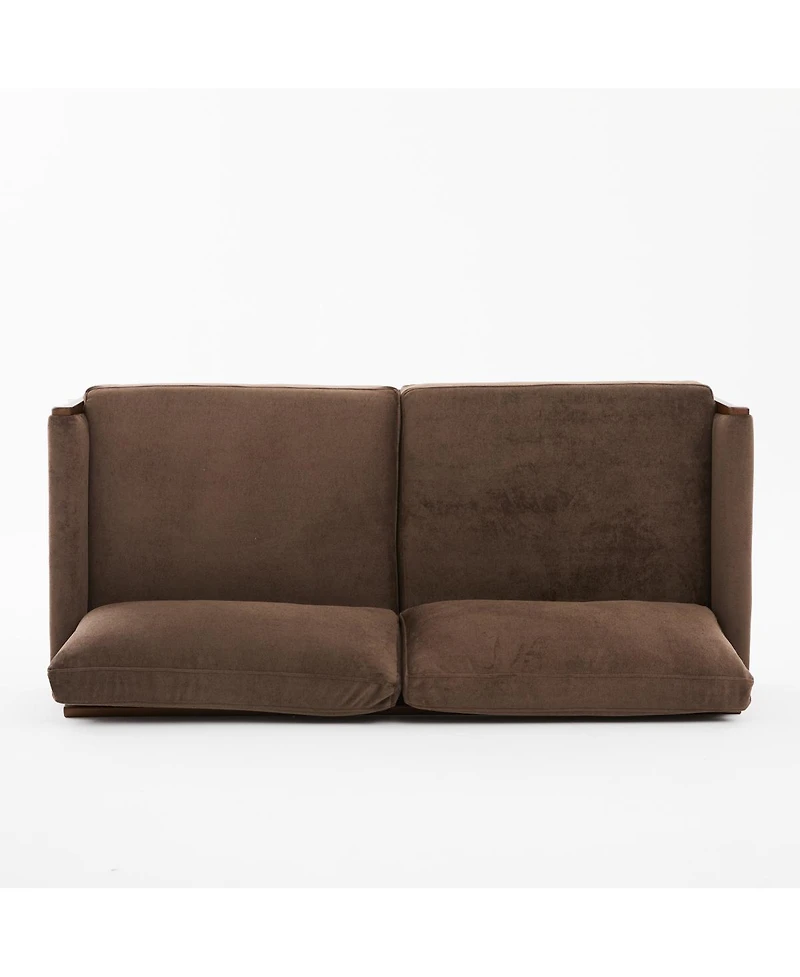 Streamdale Furniture Mid-Century Modern 3-Seater Velvet Sofa with Solid Wood Frame