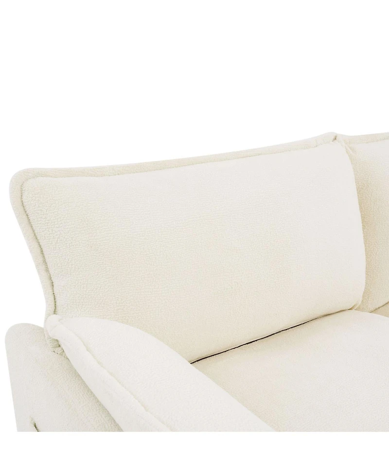 Streamdale Furniture Modern Plush Upholstered Sofa with Double-Layer Cushions and Side Pockets