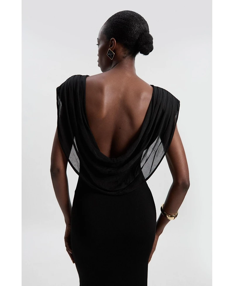 Karen Millen Women's Plunge Back Sleeveless Maxi Dress