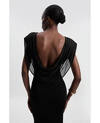 Karen Millen Women's Plunge Back Sleeveless Maxi Dress