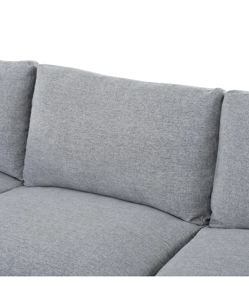 Streamdale Furniture Large U-Shaped Modular Chenille Sectional Sofa with 2 Ottomans