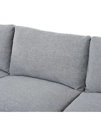 Streamdale Furniture Large U-Shaped Modular Chenille Sectional Sofa with 2 Ottomans