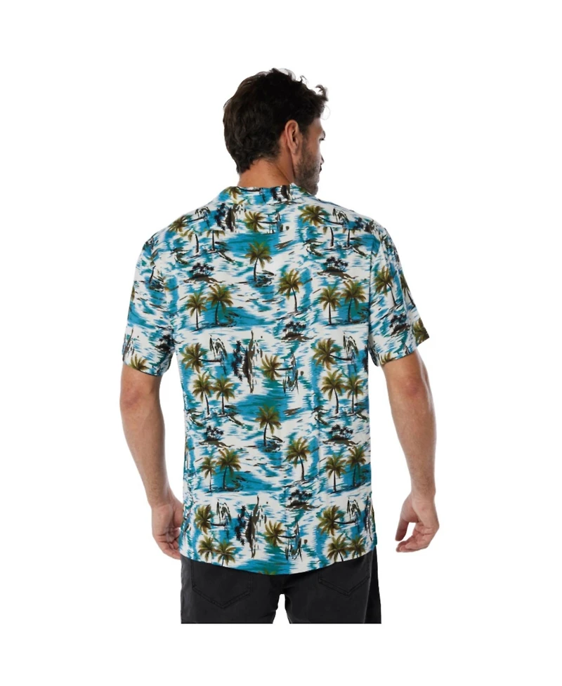 Mio Marino Mens Casual Button-Down Hawaiian Short Sleeve Shirt