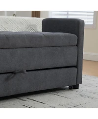 Streamdale Furniture Modern Upholstered Storage Bench with Rolled Arms