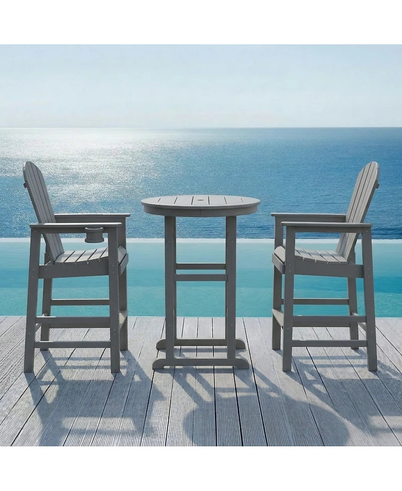 Streamdale Furniture 3-Piece Hdpe Indoor/Outdoor Bar Height Bistro Set
