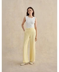 Hobbs London Women's Adalee High-Waist Linen Trousers