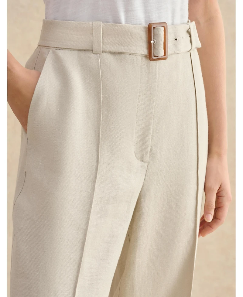 Hobbs London Women's Zainah High Waisted Wide Leg Trousers