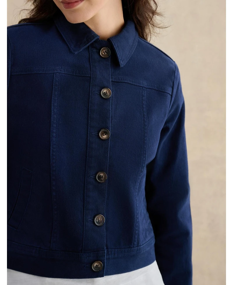 Hobbs London Women's Selborne Boxy Cropped Denim Jacket
