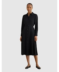 Hobbs London Women's Ginny Belted Pleated Midi Shirt Dress