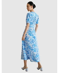 Hobbs London Women's Libby Short Sleeve V-Neck Midi Dress
