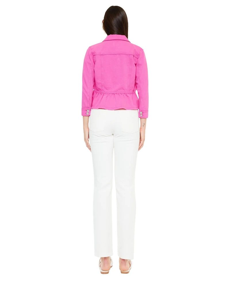 KanCan Women's Marilou Peplum Denim Jacket