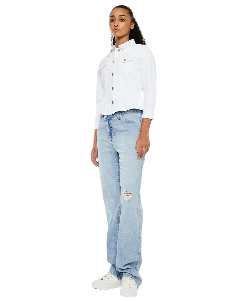 KanCan Women's Marilou Peplum Denim Jacket